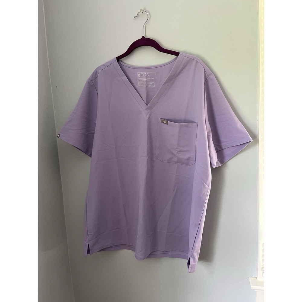 Figs Catarina Women's Scrub Top Size XXL Short Sleeve One Pocket Lavander Purple